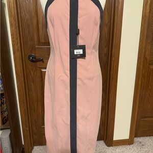 NWT Narciso Rodriguez size 10 Pink and Gray Color block Sheath Dress.